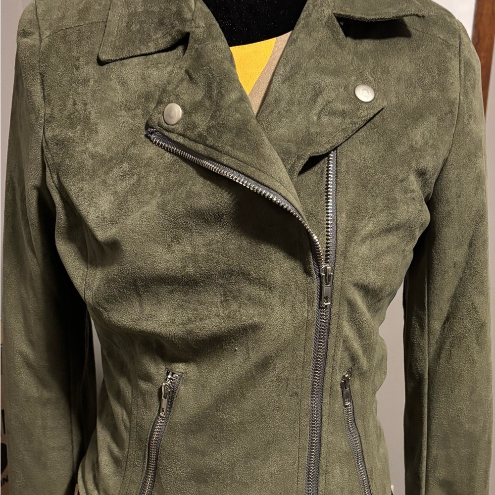 Charlotte Russe Olive Green Suede Jacket